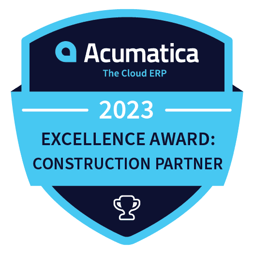 Acumatica partner excellence award for construction